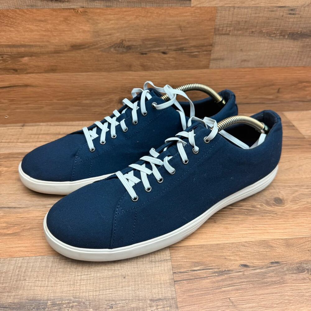 Cole Haan Grand Crosscourt Mens Size 12 Navy Blue Canvas Sneakers